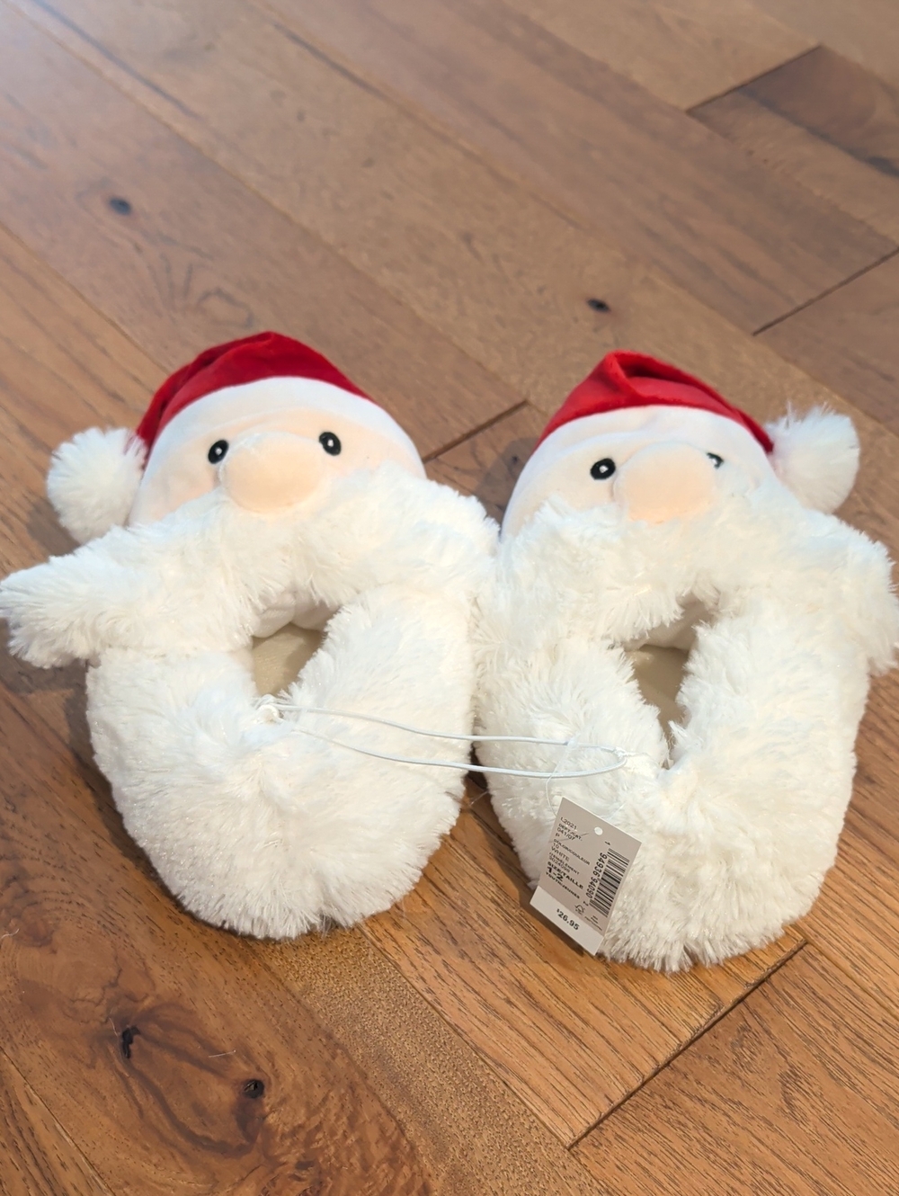 The Children's Place White and Red Santa Plush Kids Slippers